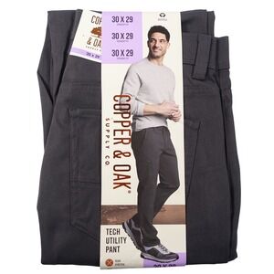 Copper and Oak Supply Co Utility Pants Men 30x29 Gray Straight Fit Tech